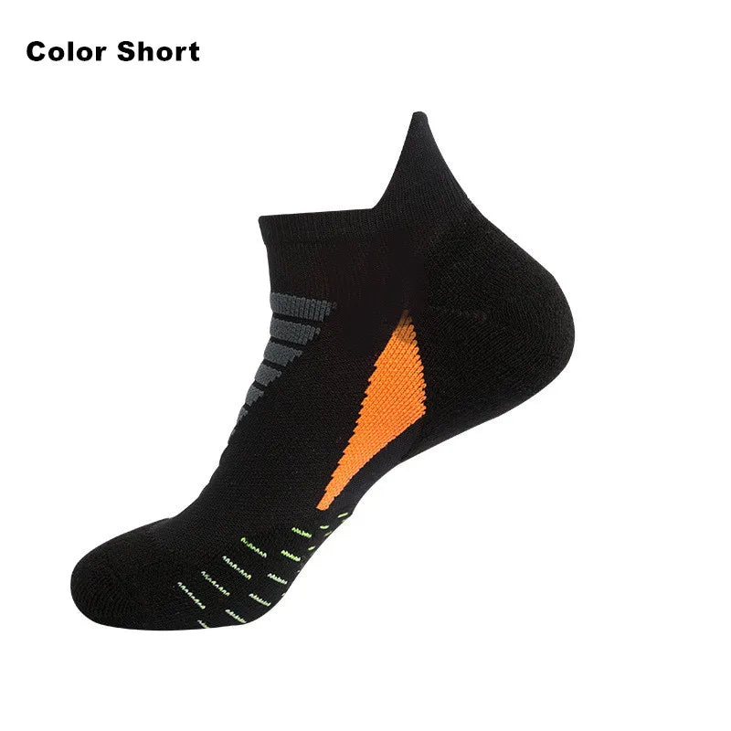 5 pairs of men's running socks, quick-drying, non-slip boat sports socks