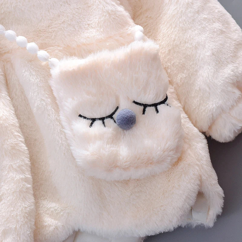 Niedliche Kaninchenohren Plüsch Babyjacke für Mädchen