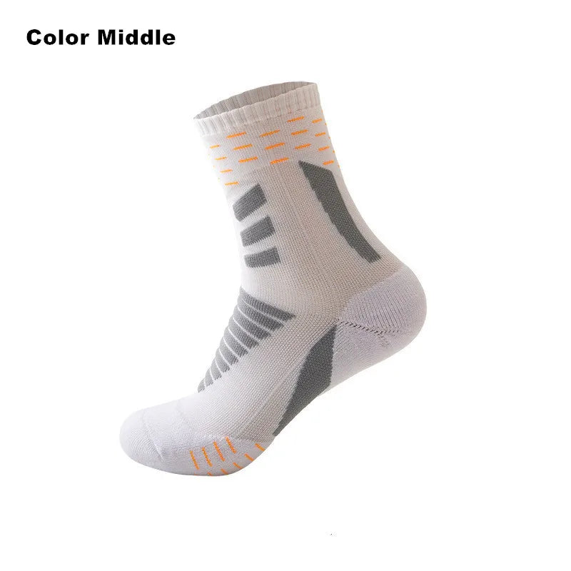 5 pairs of men's running socks, quick-drying, non-slip boat sports socks