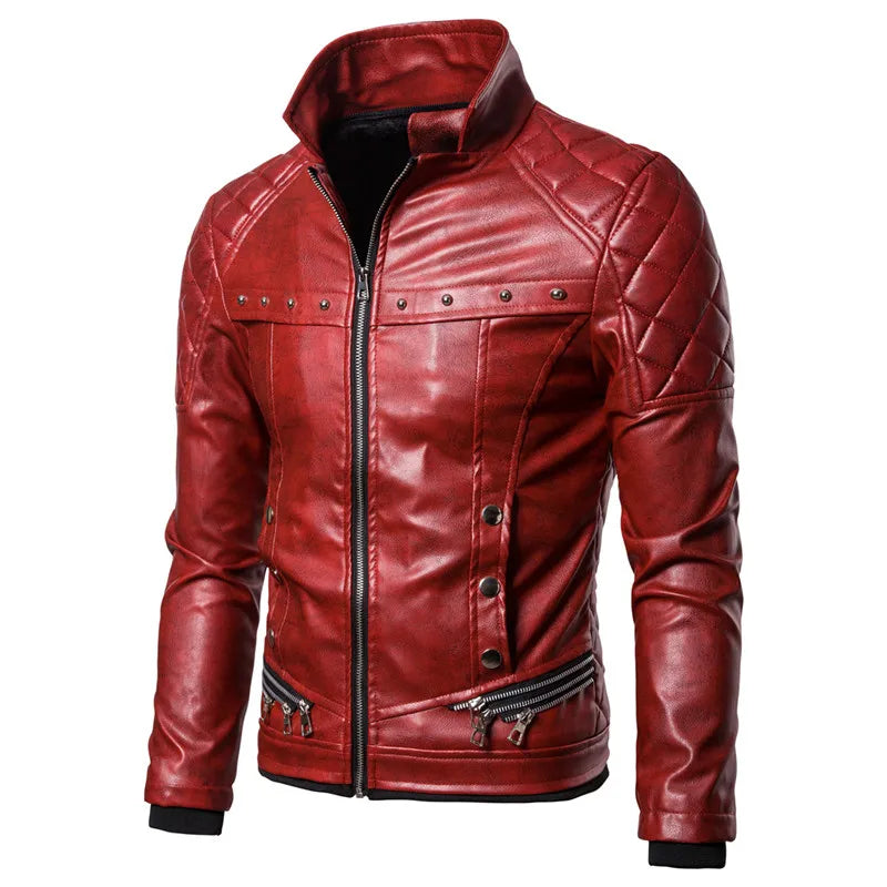 Herren Motorrad Bomber Leder Jacke mit Umlege Pelzkragen