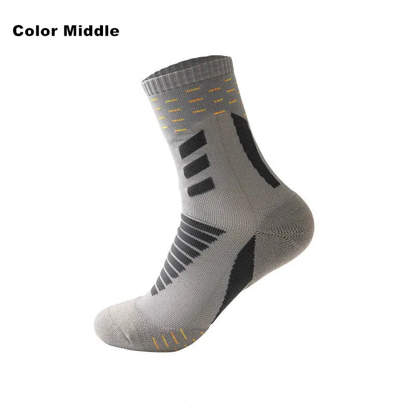 5 pairs of men's running socks, quick-drying, non-slip boat sports socks