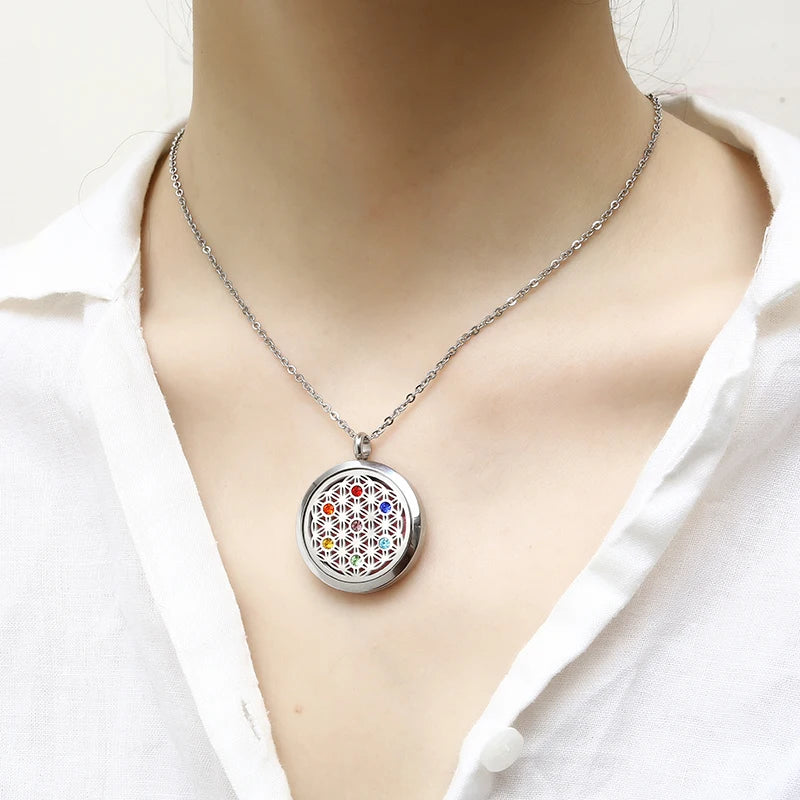 Duftschmuck Halskette Chakra Design Aromatherapie Medaillon Anhänger Ätherische Öle