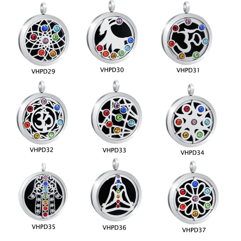 Duftschmuck Halskette Chakra Design Aromatherapie Medaillon Anhänger Ätherische Öle