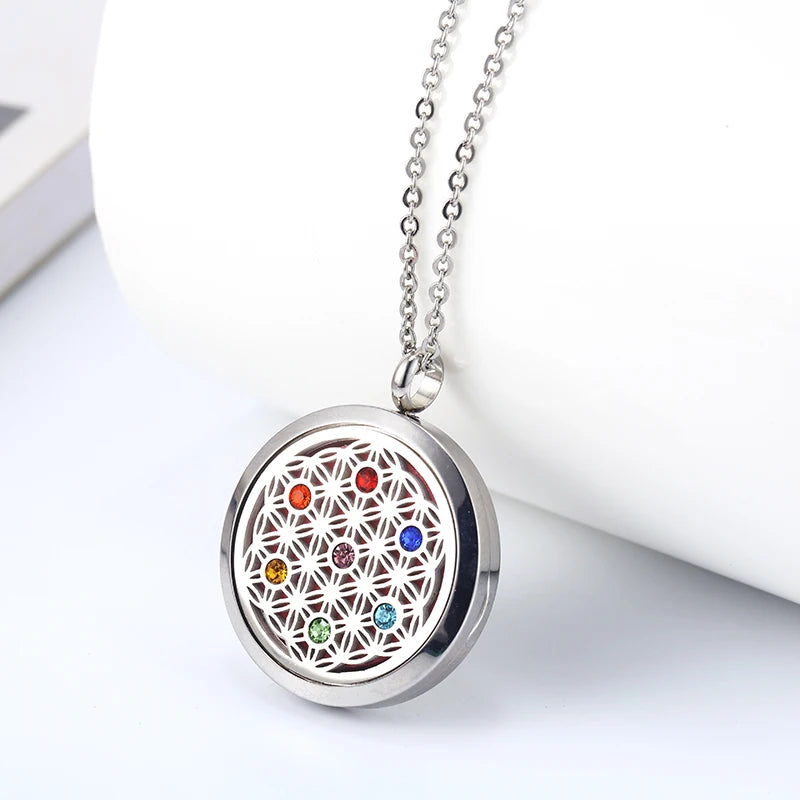 Duftschmuck Halskette Chakra Design Aromatherapie Medaillon Anhänger Ätherische Öle