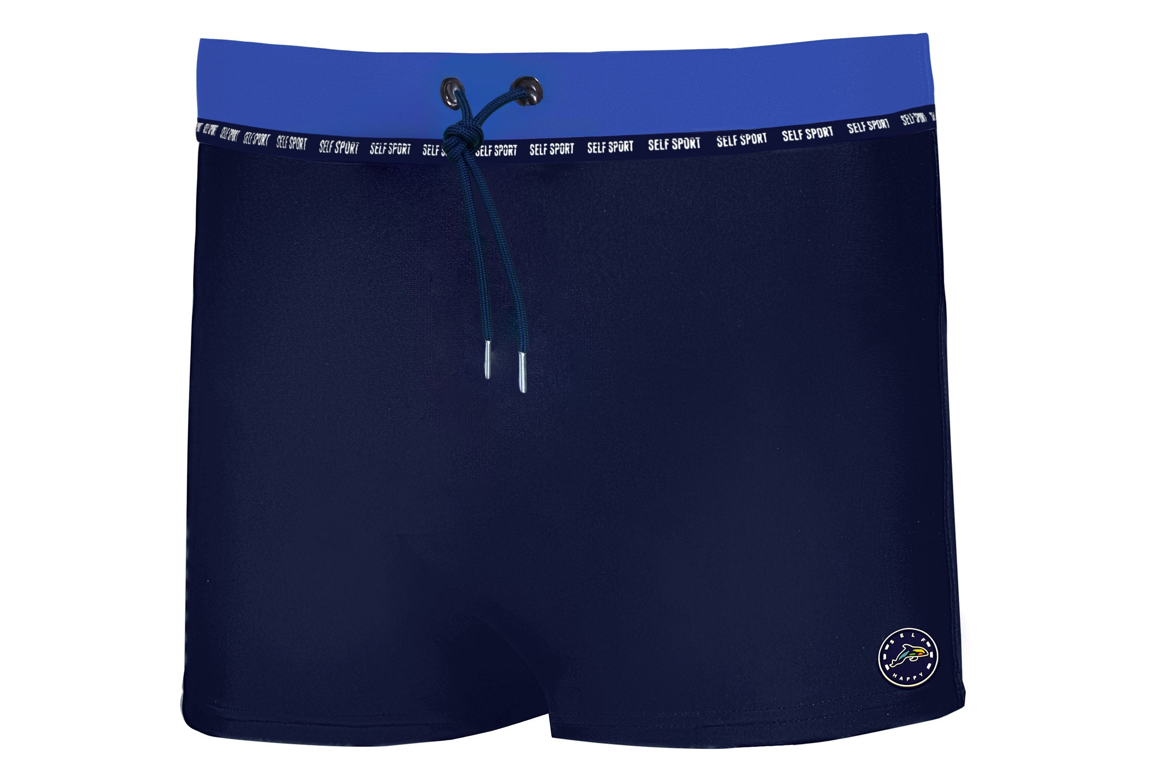 Herren sportliche Self Badeshorts Marineblau mit Kordelzug, Innenfutter & schnelltrocknend von Barontex marineblau
