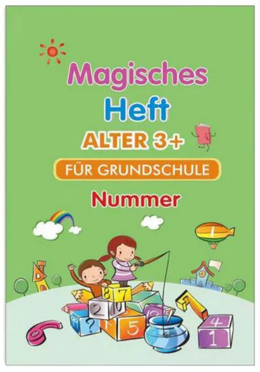 Magic Book, Vorschule Übungs Schreibheft mit hartem Stift und Rillen DEUTSCH o. ENGLISCH