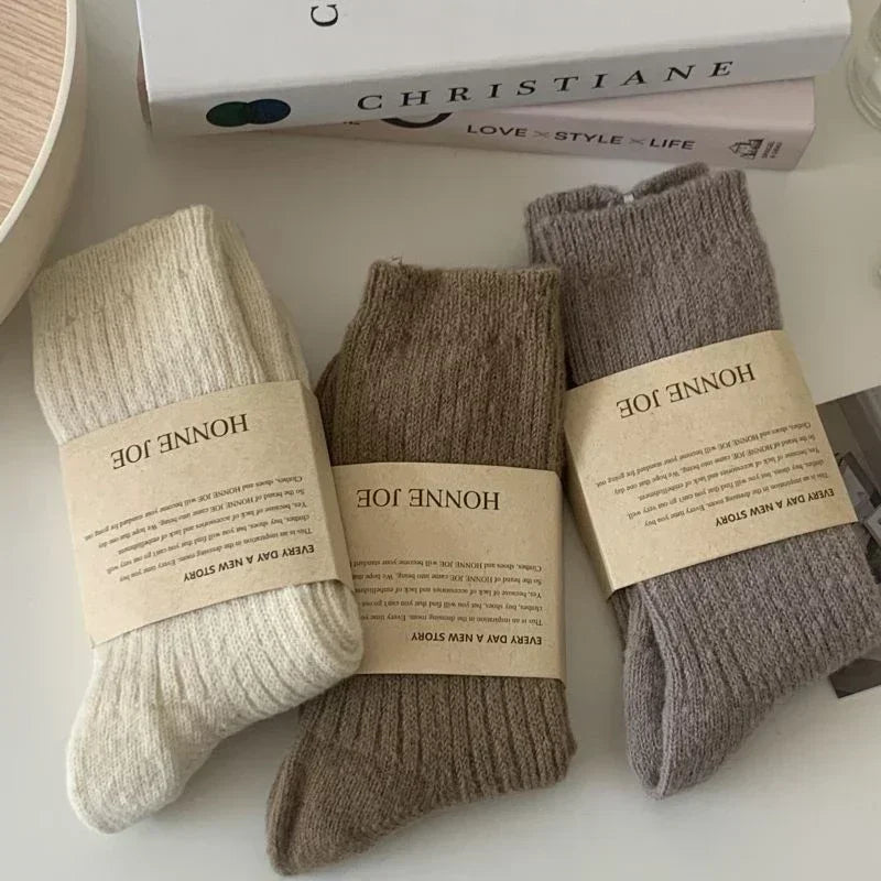 Damen warme Kaschmir Feeling Wolle Socken