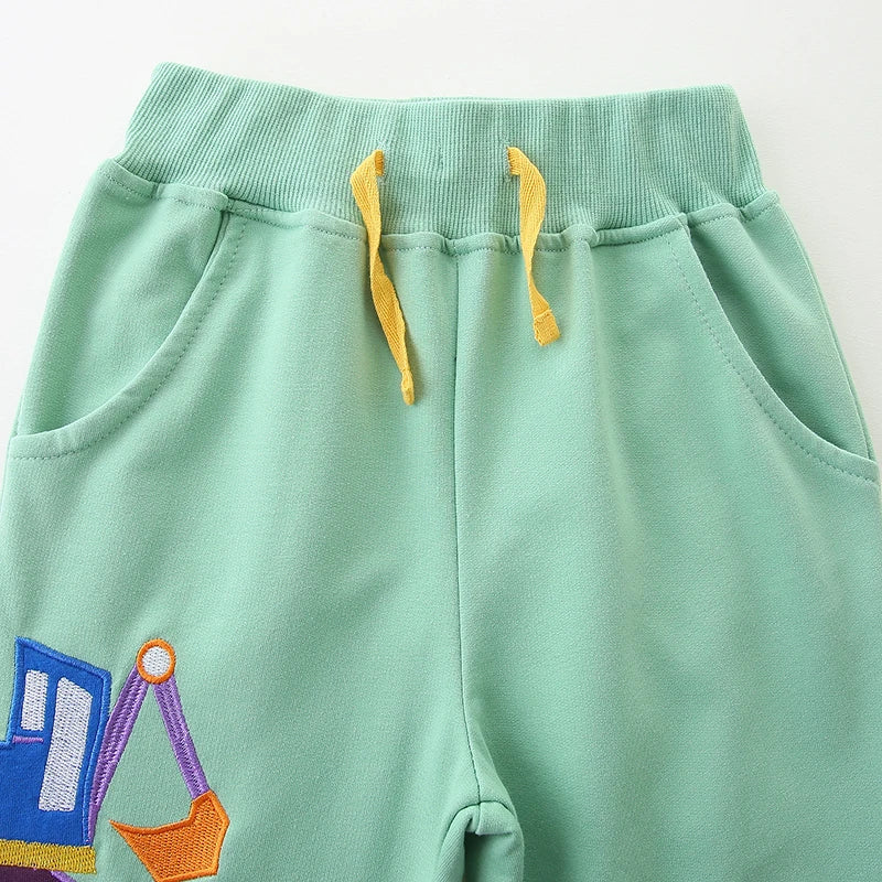 Little Maven Baby Jungen Jogginghose Stickerei Cartoon Bagger