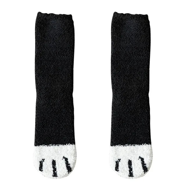Plüsch Damen Socken Winter niedlichen Katzen Pfote Cartoon Baumwolle super weich