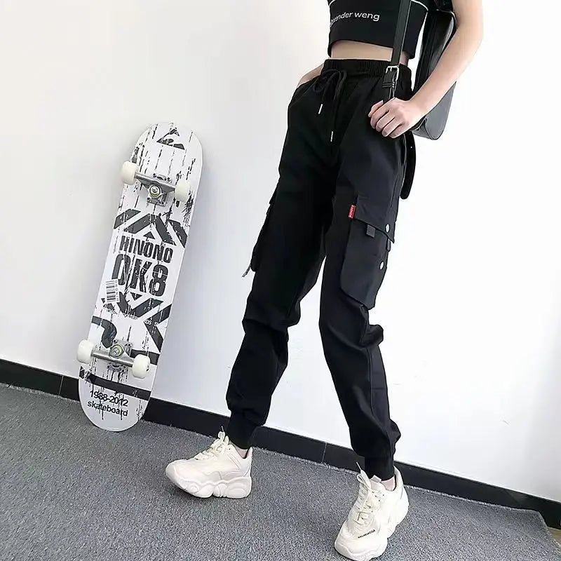 Damen Jogger Cargo Hose Lose Techwear Jogginghose Fashion Punk