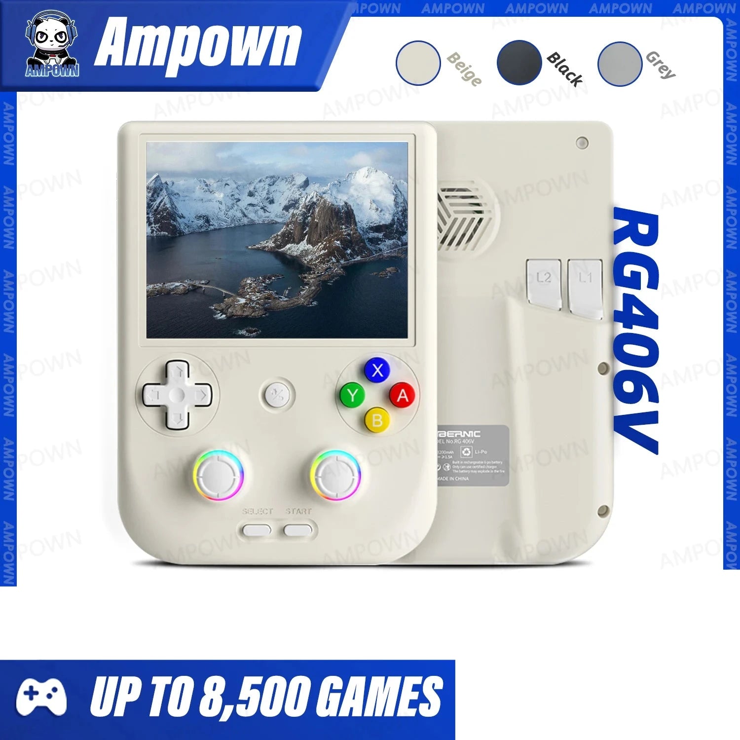 ANBERNIC RG406V Handheld-Spielkonsole, 4-Zoll-IPS-Touchscreen, Android13, Hochgeschwindigkeitslüfter, 6 nm Unisoc T820 RGB-Joystick, 1080 DP-Ausgang