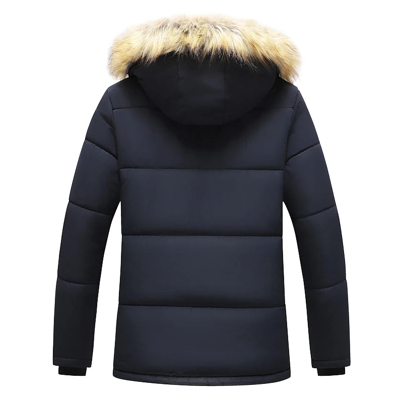 Klassische Casual Winter Fleece Parka Jacke für Herren, Winddicht und Kapuze