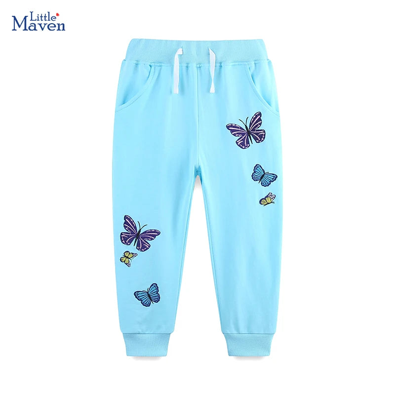 Little Maven Baby Mädchen Jogginghose Cartoon Schmetterling