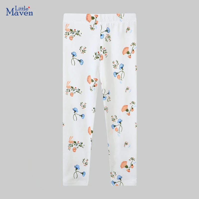 Little Maven Baby Mädchen Leggings Hose Cartoon Blumen