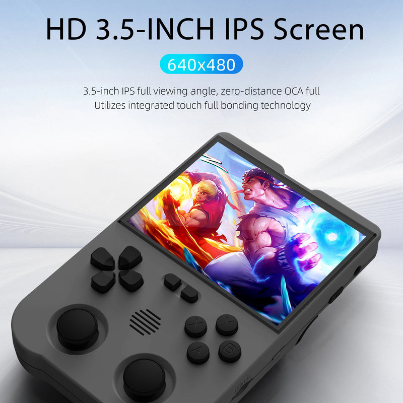 Ampown XU10 Handheld-Spielkonsole, 3,5-Zoll-IPS-Bildschirm, 3000-mAh-Akku, Linux-System, integrierte Retro-Spiele, tragbare Videospielkonsole