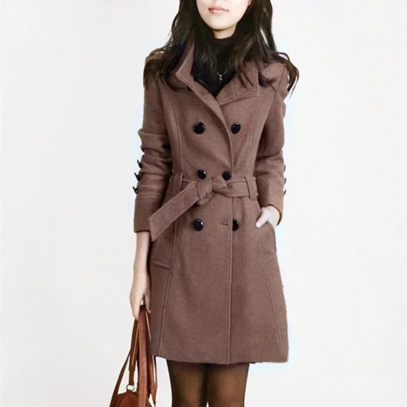 Damen Trenchcoat Wollmantel