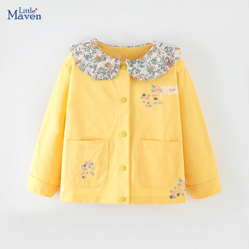 Little Maven  Baby Mädchen niedlichen Umlegekragen Jacke Stickerei Blume