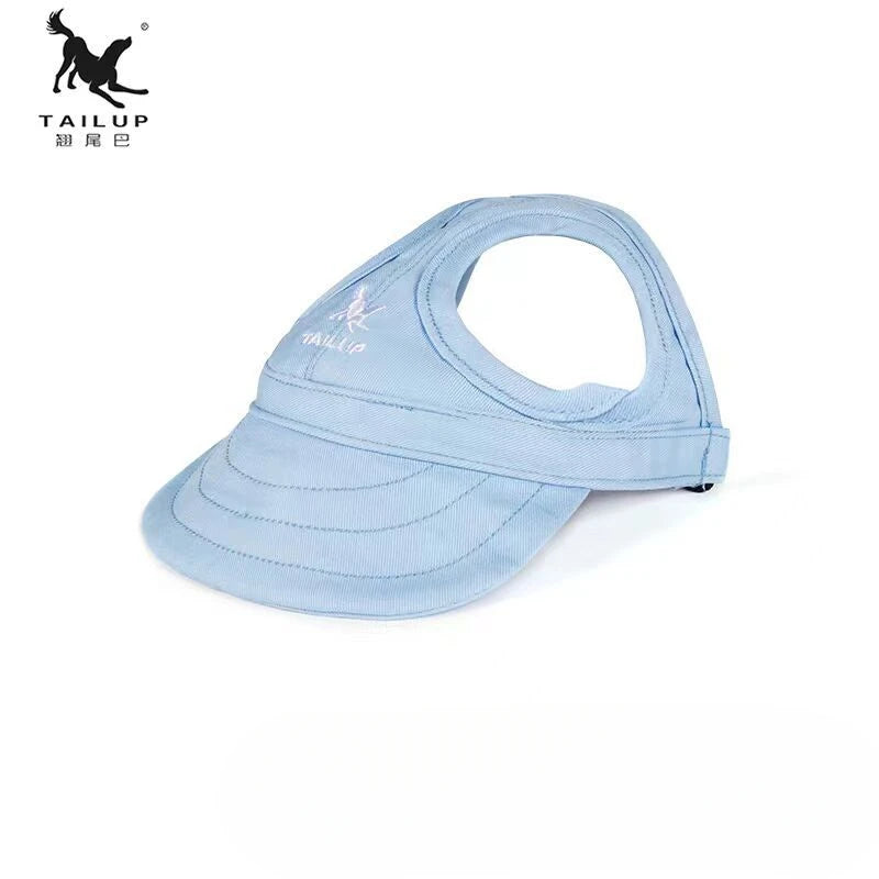 TAILUP Verstellbare Haustier Hundereise Baseballmütze, süße Sonnenkappe, Visiermütze mit Ohrlöchern