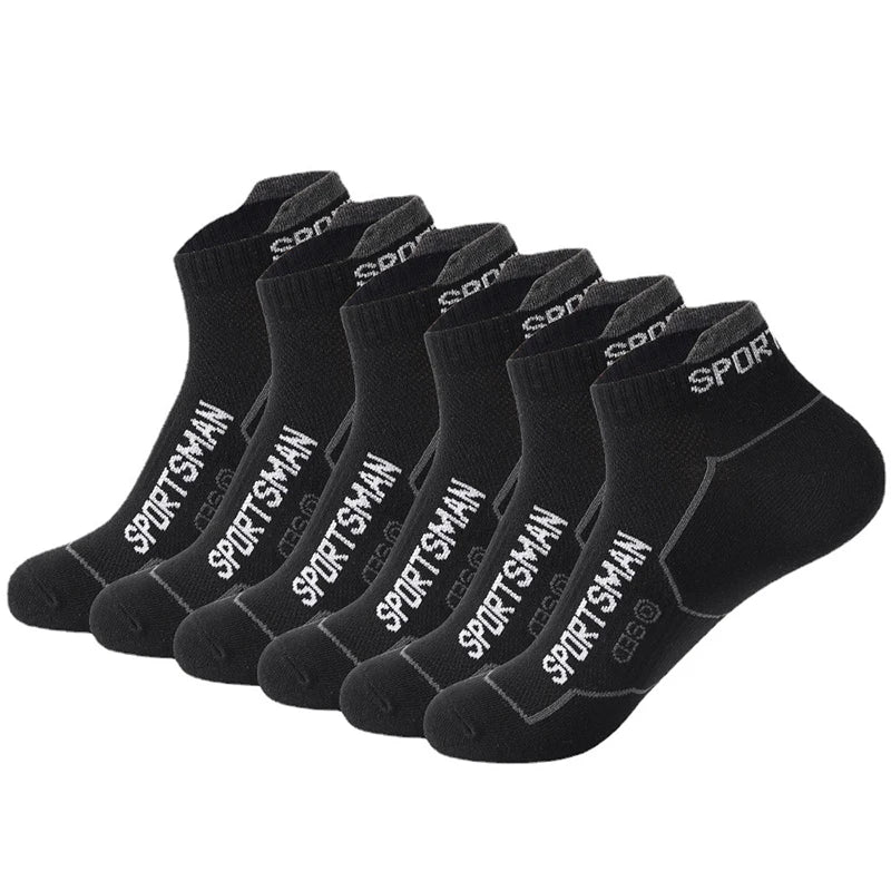 6 Paar Herren Sport Socken aus reiner Baumwolle dünne Outdoor-Sportarten atmungsaktive