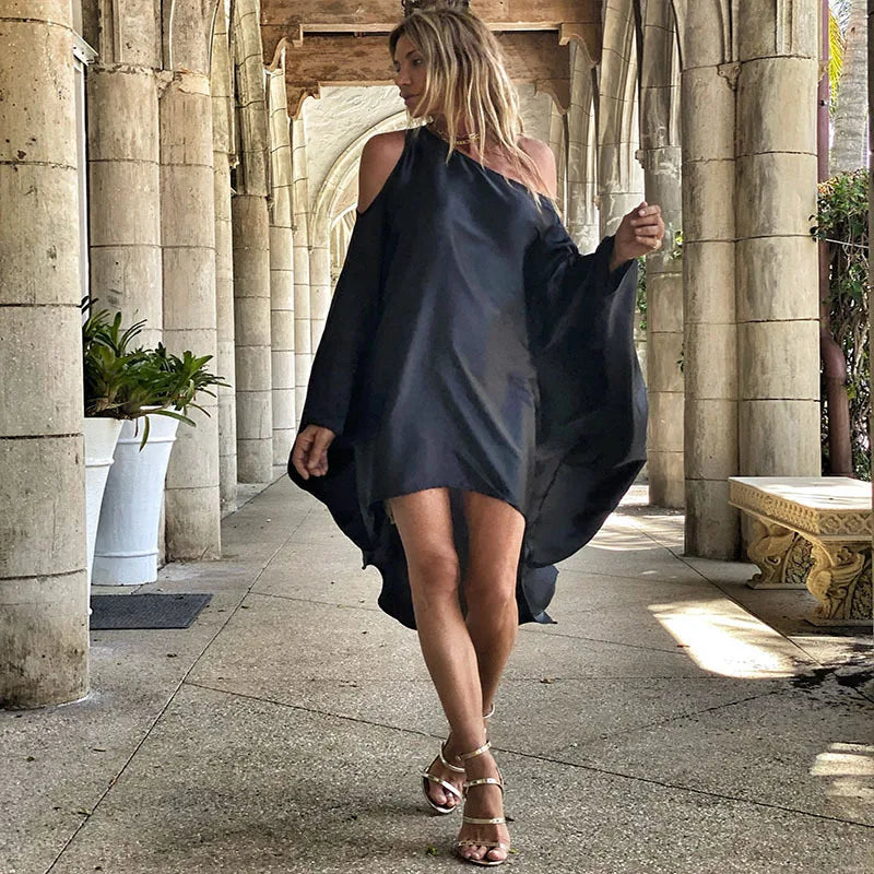Langes One Shoulder Strand Sommer Kleid