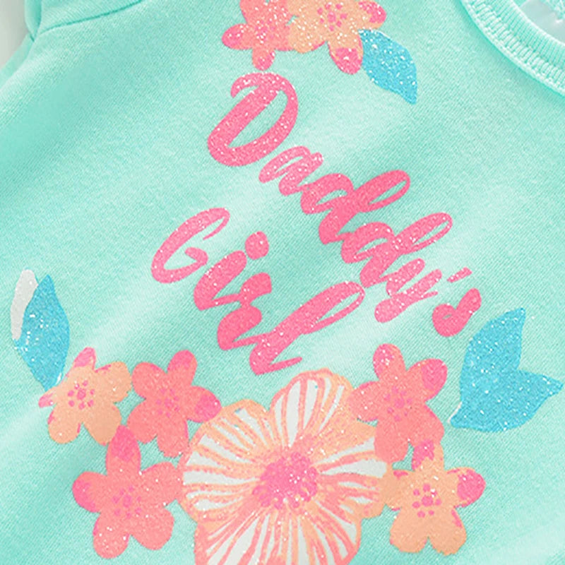 Little Maven - Baby Mädchen Cartoon Blumen Strampler für Neugeborene 3-teiliges Set Sommer