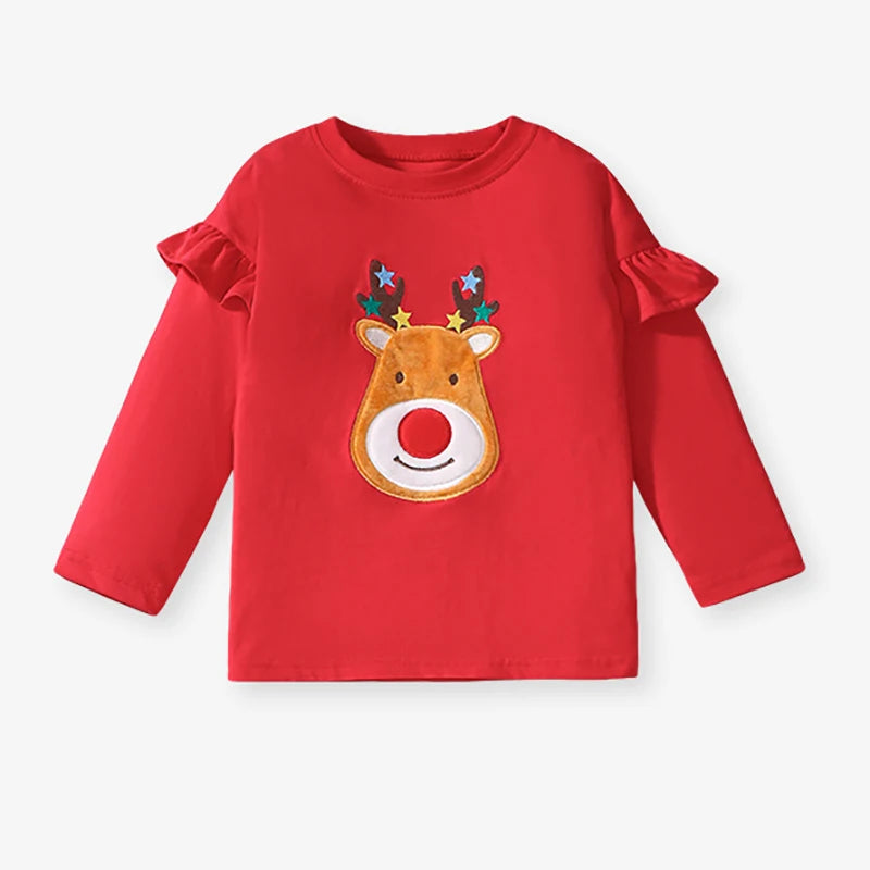 Little Maven Noël Cerf T-Shirts Hauts Legging Ensembles Vêtements Enfants Vêtements