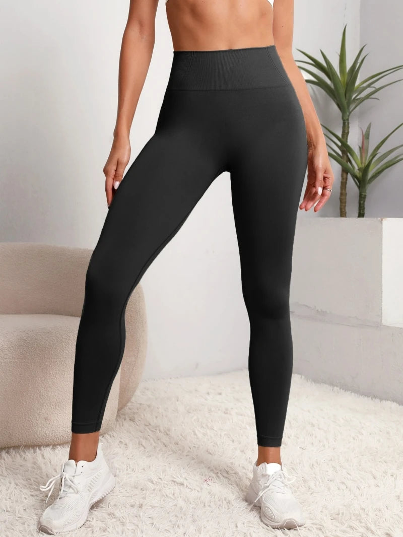 Damen Nahtlose Leggings mit hoher Taille, Push-Up Yoga Gym Sport