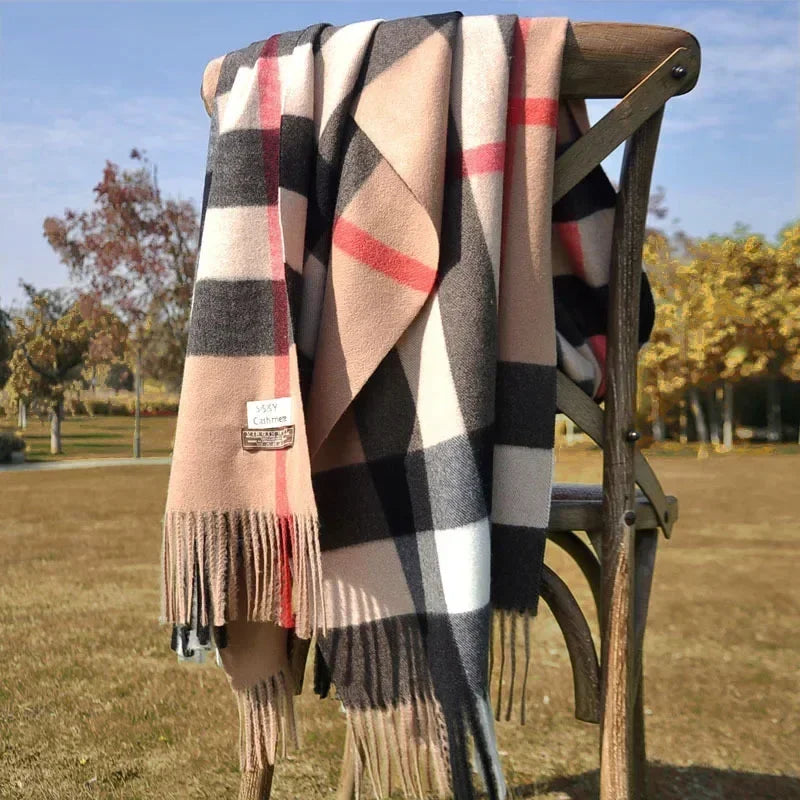 Winter Luxusmarke Tippet Schal für Damen Plaid Schals Warm British Style 190*70cm