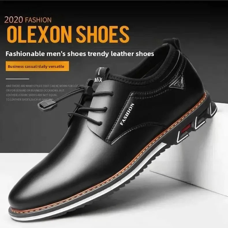 British Men's Casual Leather Shoes Comfortable Low-top Shoes