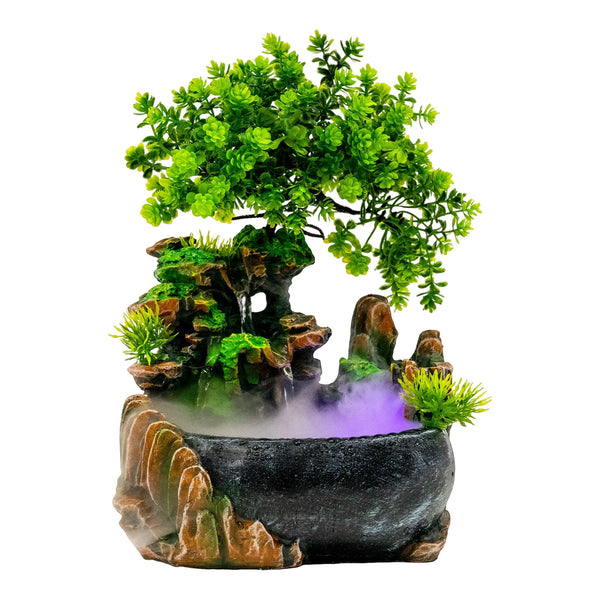 RelaxWellness waterfall humidifier for a pleasant room climate, fountain with landscape relief