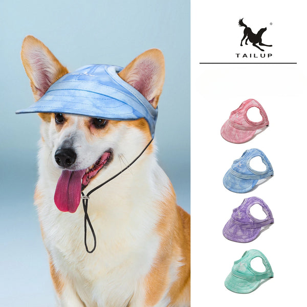 TAILUP Adjustable Pet Dog Travel Baseball Cap, Cute Sun Cap, Visor Hat with Ear Holes