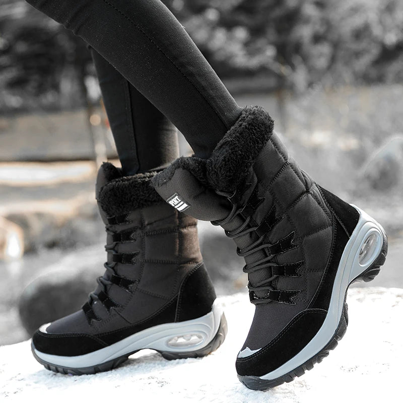 Damen Winter Schneestiefel Boots mit warmen Plüsch