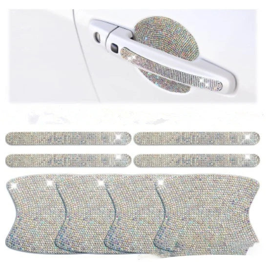 Car Door Handle Sticker Universal Rhinestone Crystal Glitter Door Handle Protection Sticker
