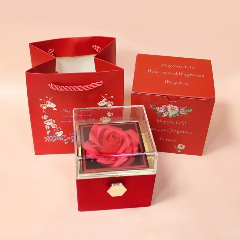 Rotierende Schmuckschatulle "Infinity Rose" für Schmuck