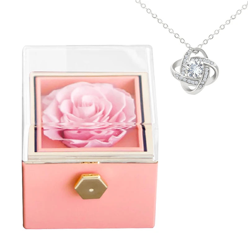 Rotating jewelry box "Infinity Rose" for jewelry