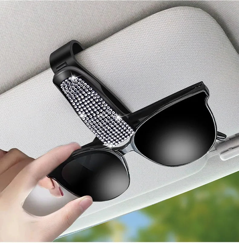 Auto Brillen- Kartenhalter für Sonnenblende, Universal Halterung Strass
