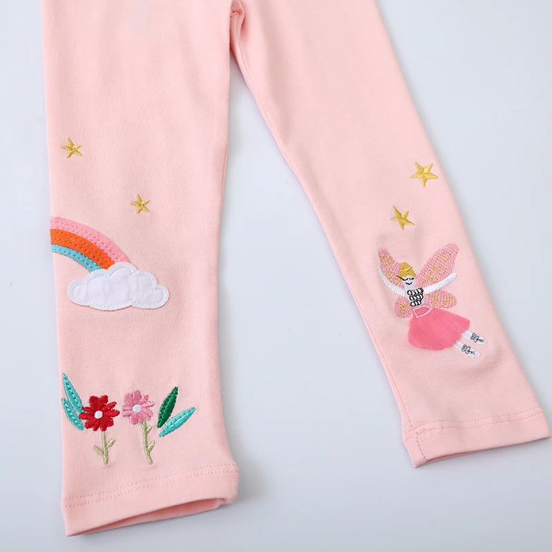 Little Maven Baby Mädchen Leggings Hose rosa Fee Regenbogen