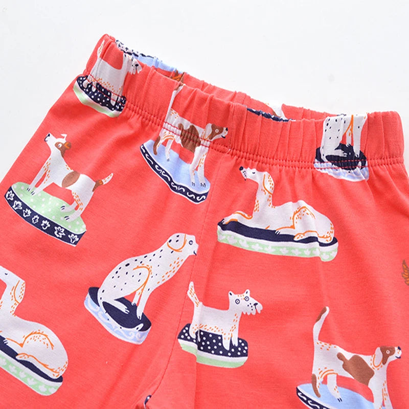 Little Maven Baby Mädchen Leggings Hose Cartoon Tier-Hundemuster