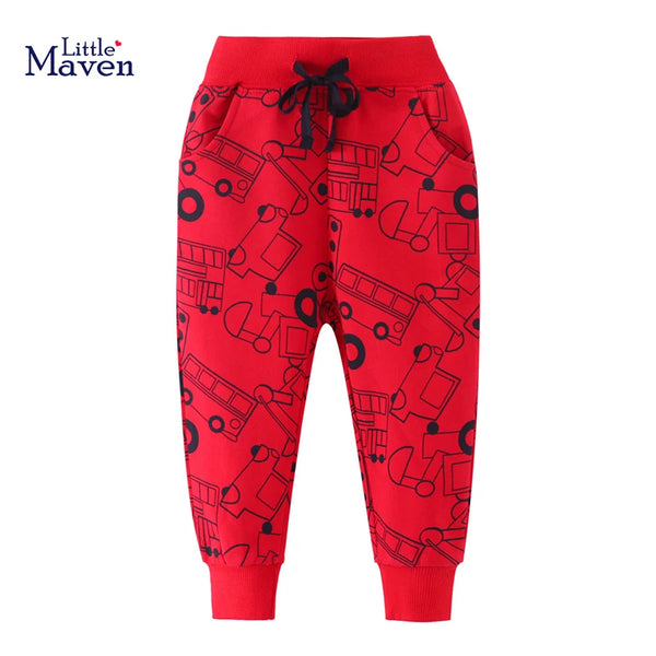 Little Maven Baby Jungen Jogginghose Cartoon Fahrzeuge