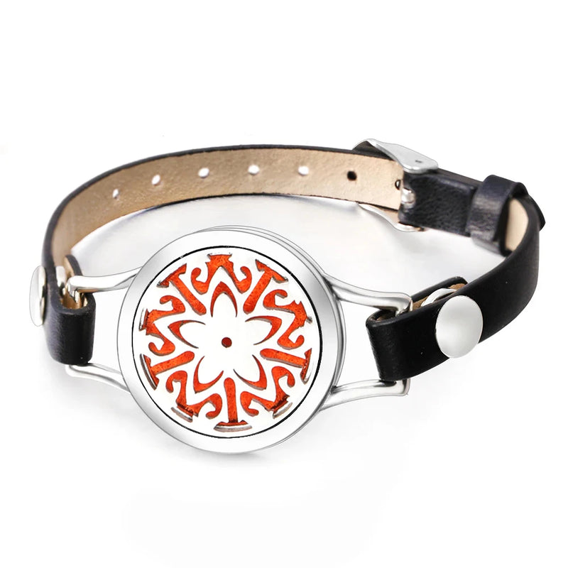 Duftarmband Ätherisches Öl Parfüm Diffusor Medaillons Leder Armband