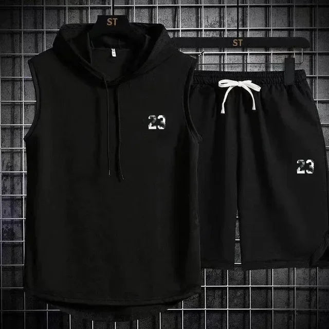 Zweiteiliges lässiges Sommer T-Shirt + Shorts Set für Herren Sportanzug