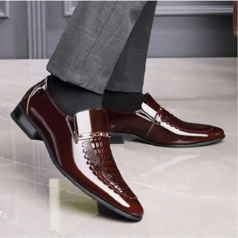 Herren Leder Lackleder Business Schuhe