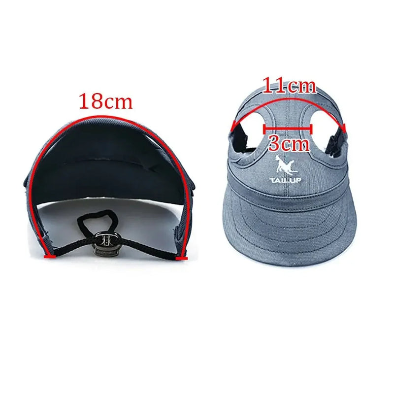 TAILUP Verstellbare Haustier Hundereise Baseballmütze, süße Sonnenkappe, Visiermütze mit Ohrlöchern
