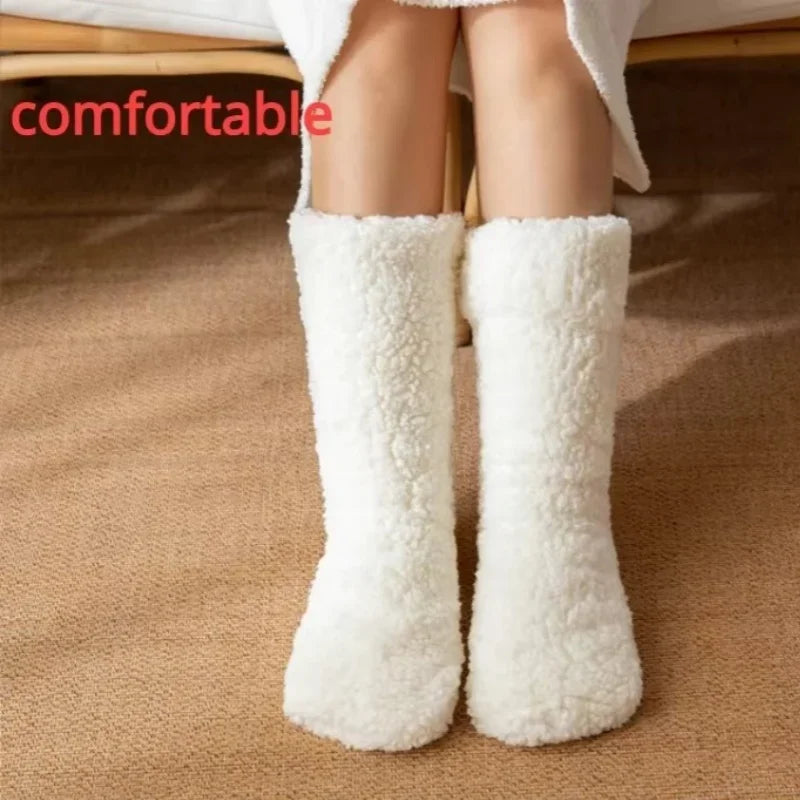 Damen dicke warme Fleece Anti-Rutsch Socken