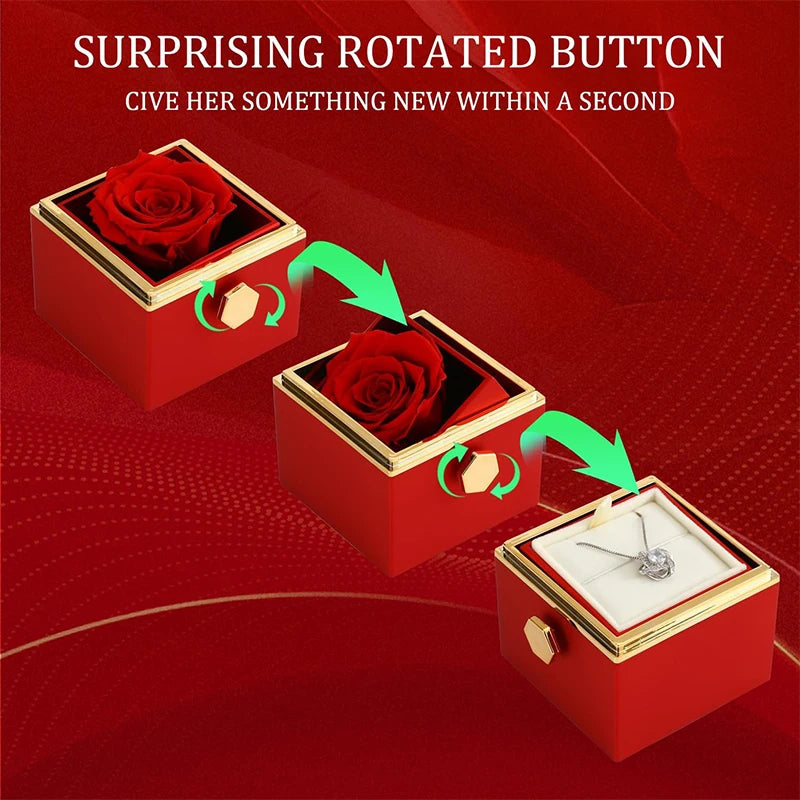 Rotating jewelry box "Infinity Rose" for jewelry