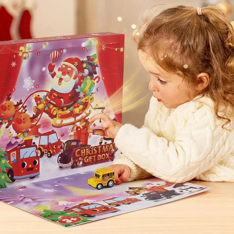 Adventskalender Geschenk Box Fahrzeuge Auto Spielzeug Set 24 Tage Weihnachten Countdown