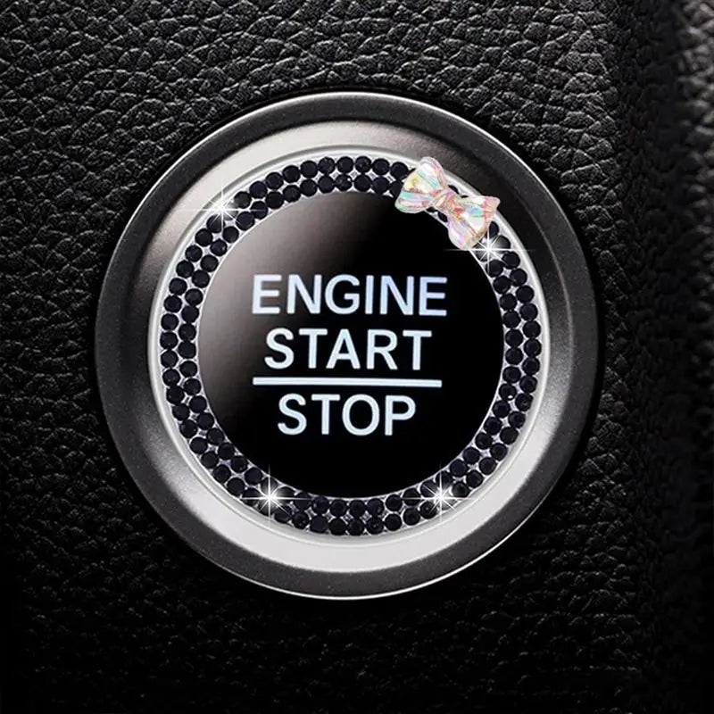 Auto Zündung Knopf Dekoration, Strass Ring, Start-Stopp-Dekorring