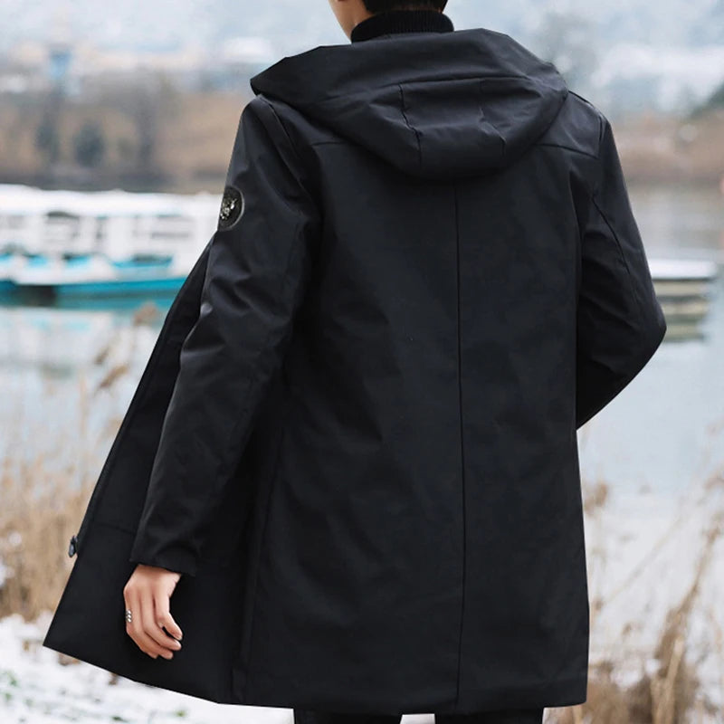 Herren Winter Fleece Parka Jacke mit Kapuze, Übergröße