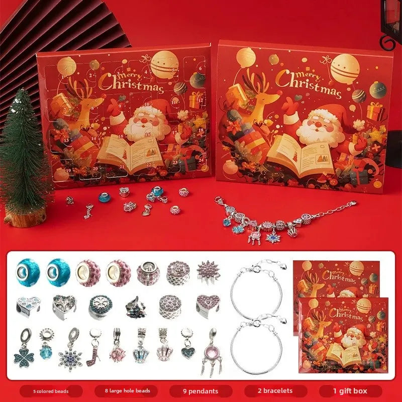 Christmas decorations Advent calendar 24-day countdown to the Christmas calendar Trendy jewelry set