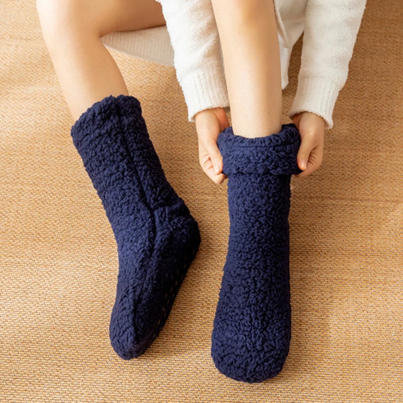 Damen dicke warme Fleece Anti-Rutsch Socken